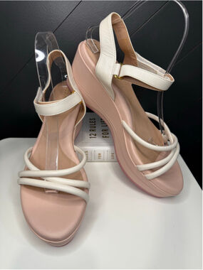 Cole Haan Cloudfeel Platform Sandals Pink White Comfort Size 10